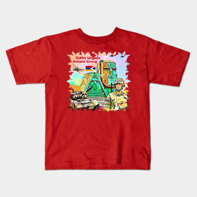 Artsakh Strong Kids T-Shirt by doniainart